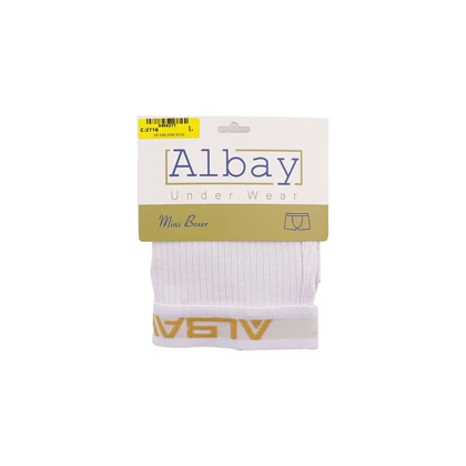 شورت نیم پا مردانه سفید کبریتی Albay