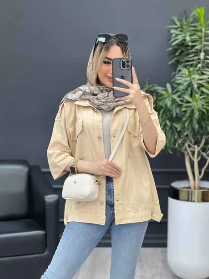 مانتو سرشانه پاگن دو جیب