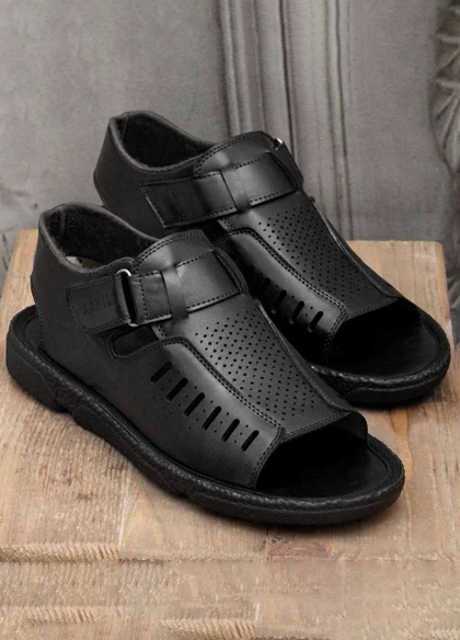 صندل جلوباز مردانه مشکی مدل Sany