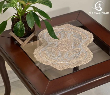 رومیزی عسلی تک طرح بته جقه