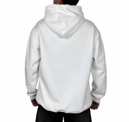 هودی سفید اسپرت کلاهدار مردانه مدل RULGEN - جنس دورس توکرکی (گرم)