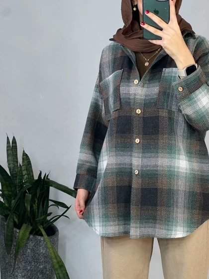 مانتو چهارخونه گلبرگ 2