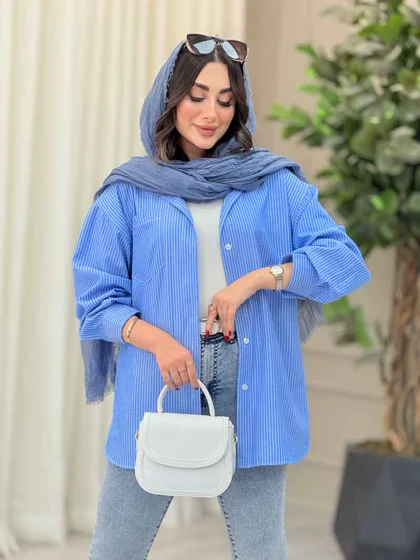 مانتو راه راه تک جیب اسرا
