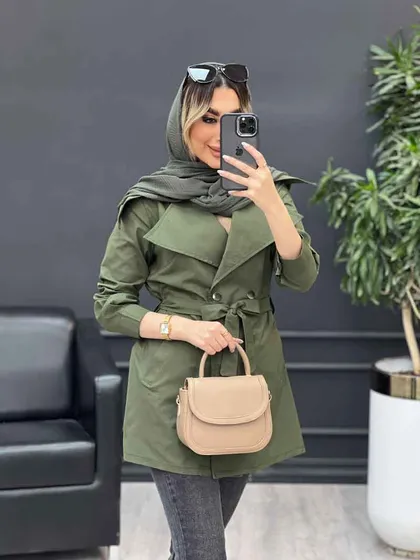 مانتو کمردار دو جیب