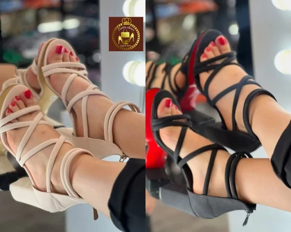 کفش صندل مجلسی زنانه پاشنه‌بلند سارا