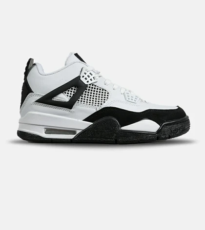 کتانی ساق‌دار زنانه و مردانه سفید مشکی Nike air jordan 4 مدل 8007