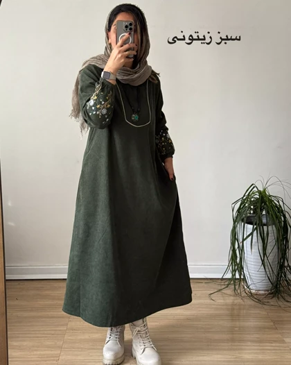 پیراهن مانتویی گندم