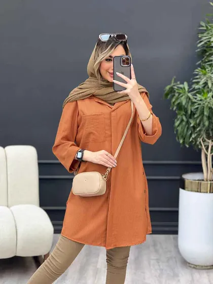 مانتو راه راه بغل سه دکمه