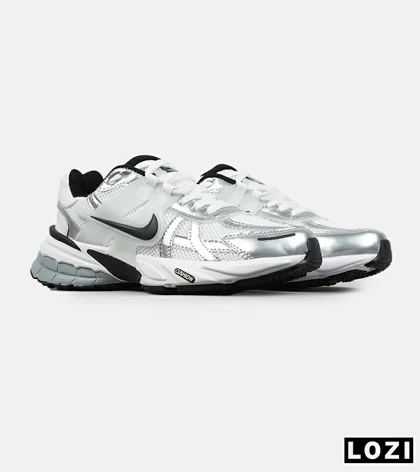 کفش کتانی مردانه و زنانه سفید مشکی نقره ای Nike Cushlon V2K مدل 8824