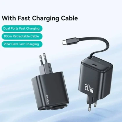 شارژر دیواری 20 وات یوسامز USAMS مدل CC233 تایپ سی با کابل