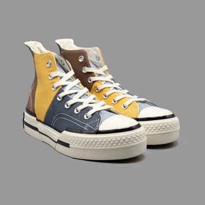 کانورس 1970s پلاس سرمه ای/زرد/قهوه ای ساق‌دار Converse 1970s Plus Material Mashup Navy/Brown Hightop