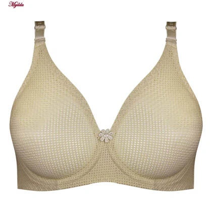 سوتین زنانه پانیذ مدل فنردار تابستانی رنگ کرم کد 66305