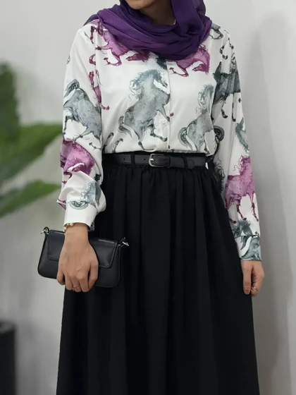 ست تونیک و دامن روژین