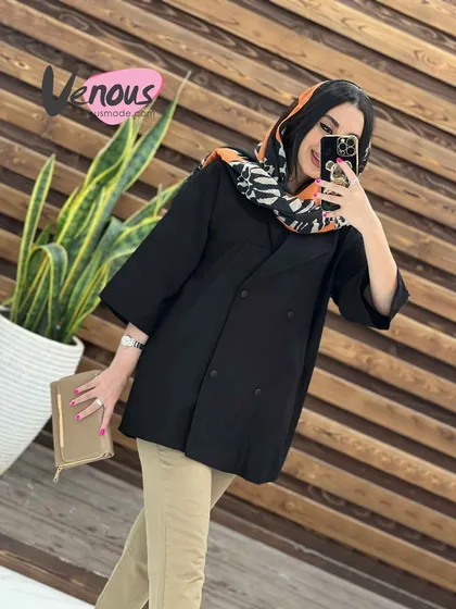 مانتو لینن کتی آستین دکمه