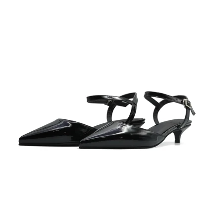 کفش مجلسی زنانه پاشنه‌دار 3 سانت ورنی مدل valentino 3004074