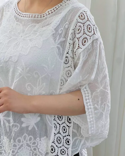 شومیز پانچ قلاب بافی کد 5618