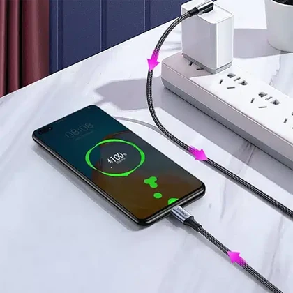 کابل تایپ سی به تایپ سی 100 واتی 1 متری یوگرین ugreen US334 70643 شارژر سریع و انتقال داده