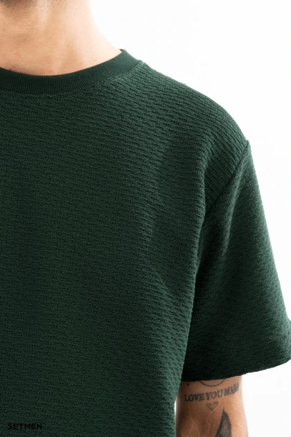 تیشرت مردانه ژاکارد یقه گرد