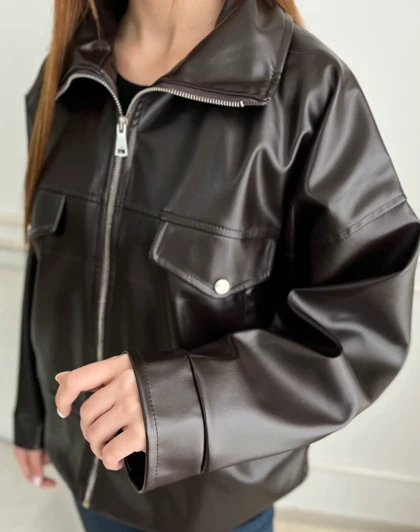 کاپشن چرم جیب نما یوشی کد JT-0067