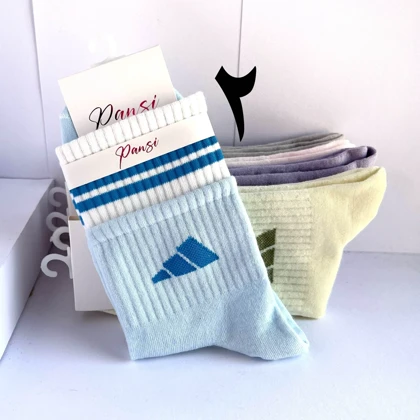 جوراب ساق بلند اسپرت آدیداس دو رنگ نخی