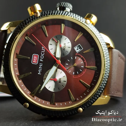 ساعت مچی مردانه اورجینال موتور ژاپن برند مینی فوکوس سه موتور مدل Mf0046G.05 بند چرم