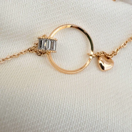 دستبند زنجیری تنیسی طلایی ژوپینگ