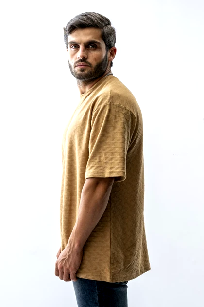 تیشرت باکسی ژاکارد مردانه