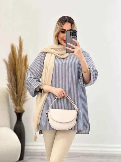 مانتو یقه چاک آستین پاکتی