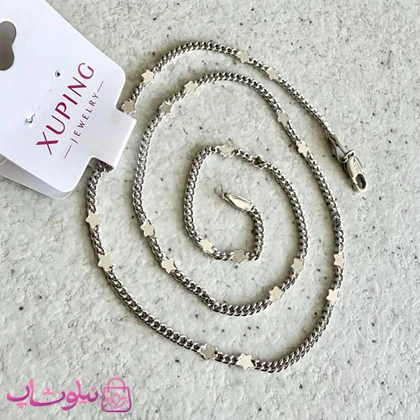 زنجیر زنانه ژوپینگ مدل ستاره نقره ای 45 سانت کد 4291