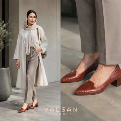 کفش پاشنه‌دار زنانه چرم یلسان مدل دونا کد 646-GAN