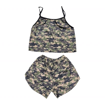 ست تاپ و شلوارک طرح چریکی 029