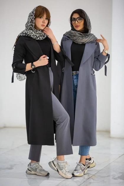 مانتو بلند بزایاق ماکسی بغل سگک دار