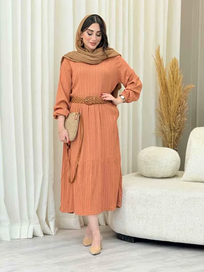 پیراهن کراش بلند چین‌دار