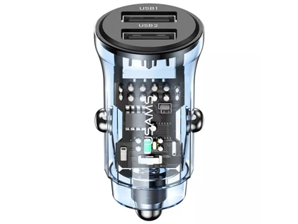شارژر فندکی فست شارژ ماشین یواس‌بی طرح شفاف یوسامز US-CC162 C31