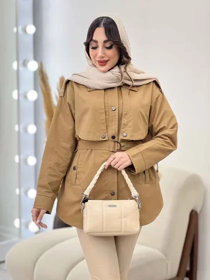 بارانی ژیله دکمه دار روژین
