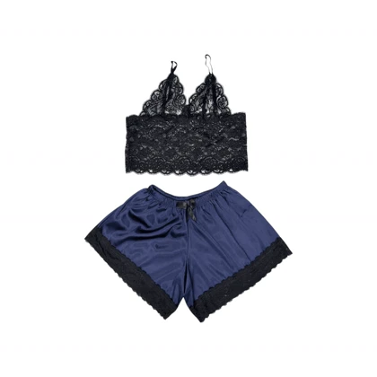 ست نیم‌تنه گیپور و شلوارک مدل 120