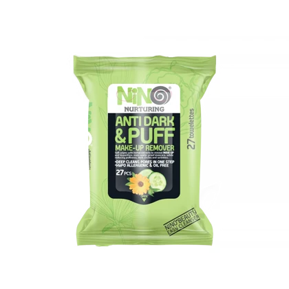 دستمال مرطوب پاک‌کننده آرایش صورت نینو ضد پف مناسب پوست حساس بسته 27 برگی