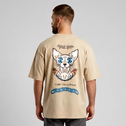 تیشرت مردانه طرح نفرتی‌تی مصر باستان pull & bear 🇪🇸