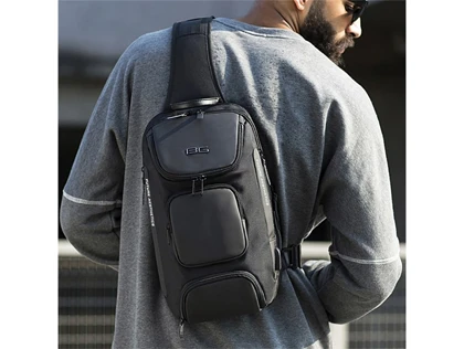 کوله پشتی تک بند یو اس بی دار 8 لیتری بنج BANGE BG-7086 Men Chest Bag Single Shoulder Bag