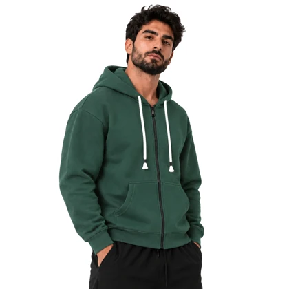 سویشرت اسپرت بیسیک مدل ZRA-5F0659 سبز تیره