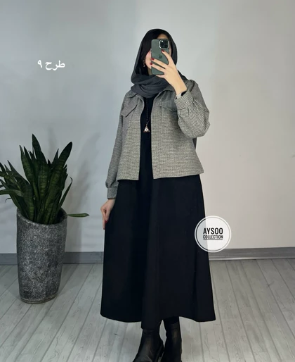 ست پیراهن مانتویی و کت شانل1