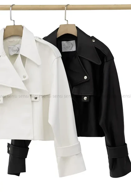 بایکر کوتاه چرم آستر دارکد1004319