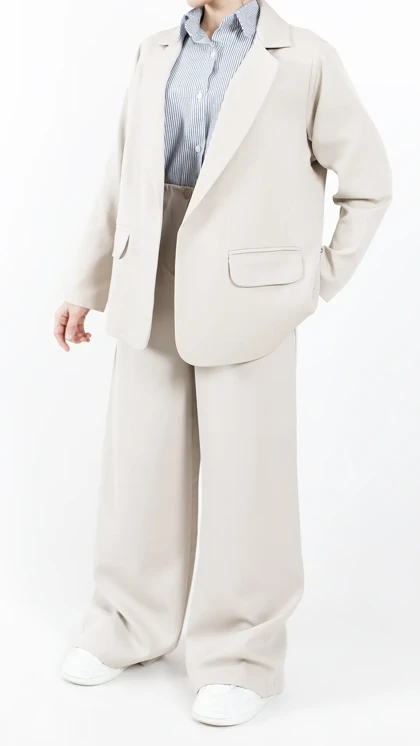 کت بلوئه آستین راه راه