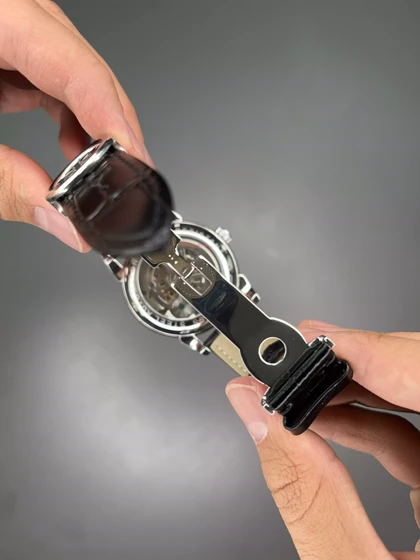 ساعت مچی پتک فیلیپ اتوماتیک دو توربین مشکی صفحه سرمه ای Patek Philippe