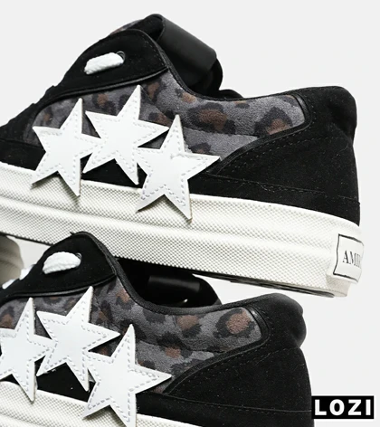 کفش اسنیکرزمشکی سفید Amiri Stars v2 مدل 7076