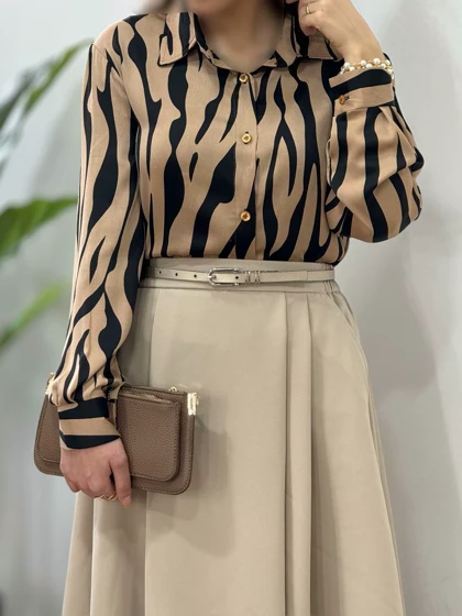 شومیز مجلسی ساتن جلو دکمه آلیسا 2 کد2478