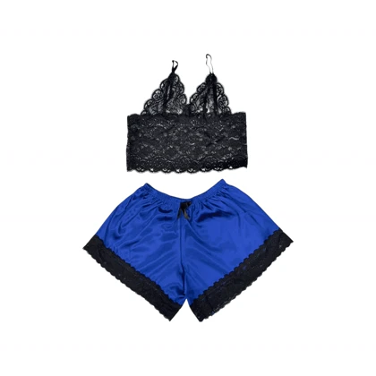 ست نیم‌تنه گیپور و شلوارک مدل 111