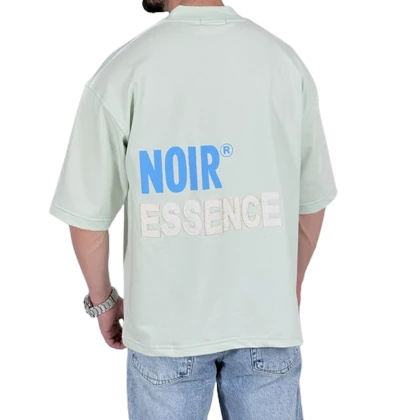 تیشرت آستین کوتاه باکسی سبز پاستیلی مدل NOIR