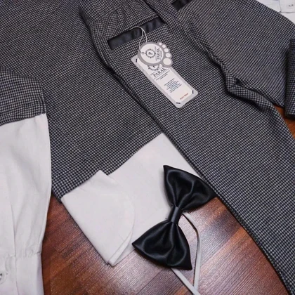 بلوز شلوار بوتکات مجلسی دخترانه پاپیون