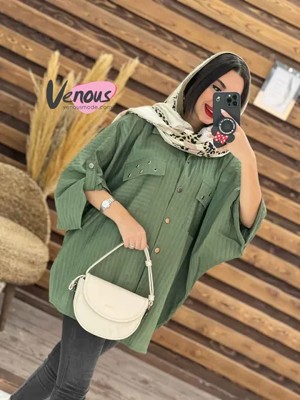 مانتو اطلسی جیب پرچی